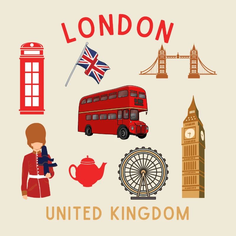 Monuments de Londres sur le thème du voyage