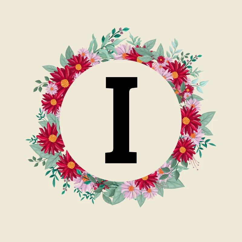 Buchstabe i Blumenkrone