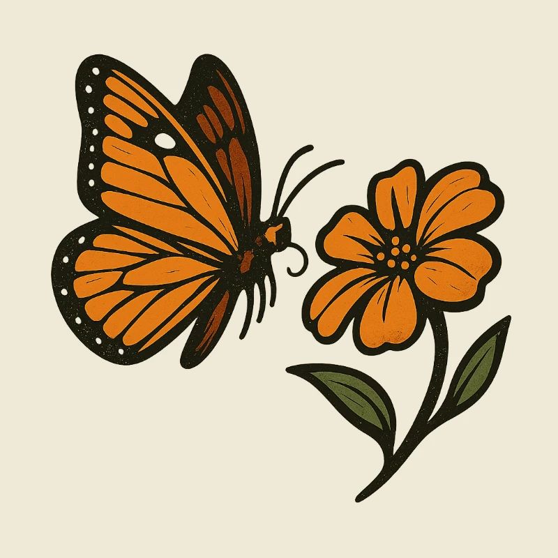 Papillon et fleur