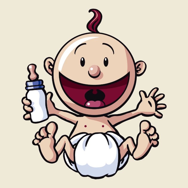 Le bébé rit.