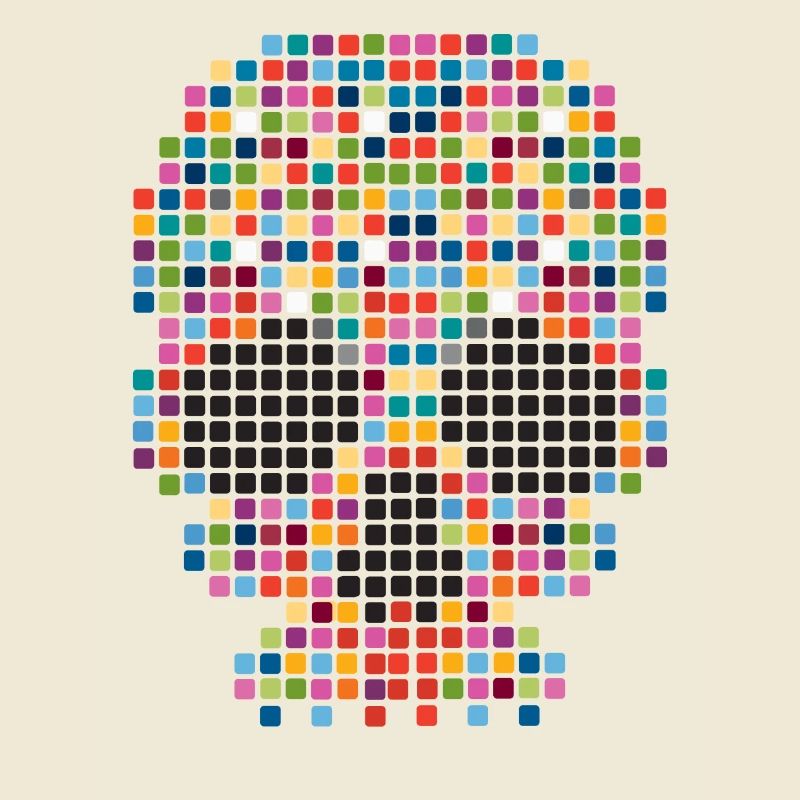 pixel art skull