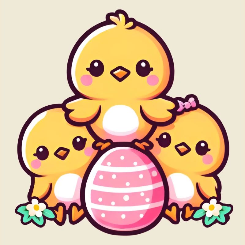 Three chicklings - Cute easter design