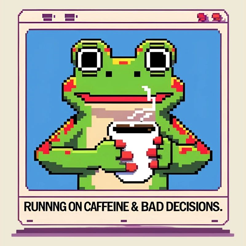 Running on Caffeine and Bad Decisions – Pixel Frog