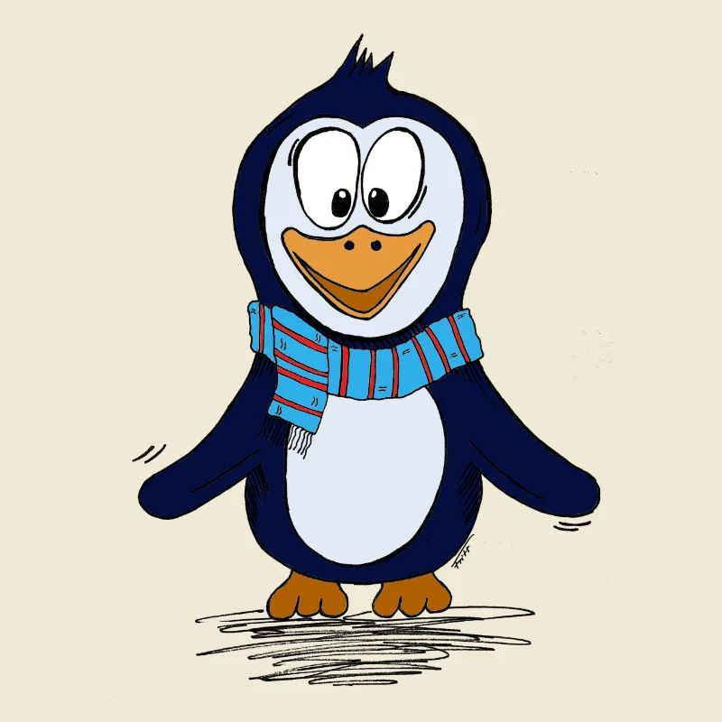Lustiger Piguin mit Schal