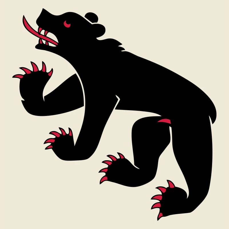 dessin d'un ours symbole drapeau de Berne Suisse