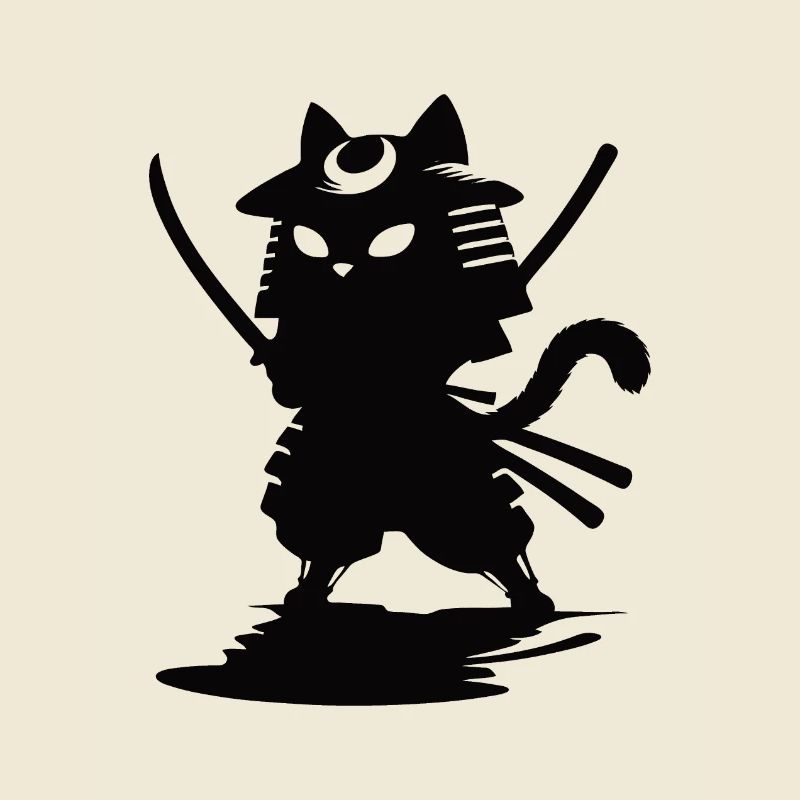 Drôle de chat samouraï