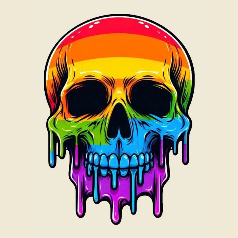 Melthing Rainbow Skull