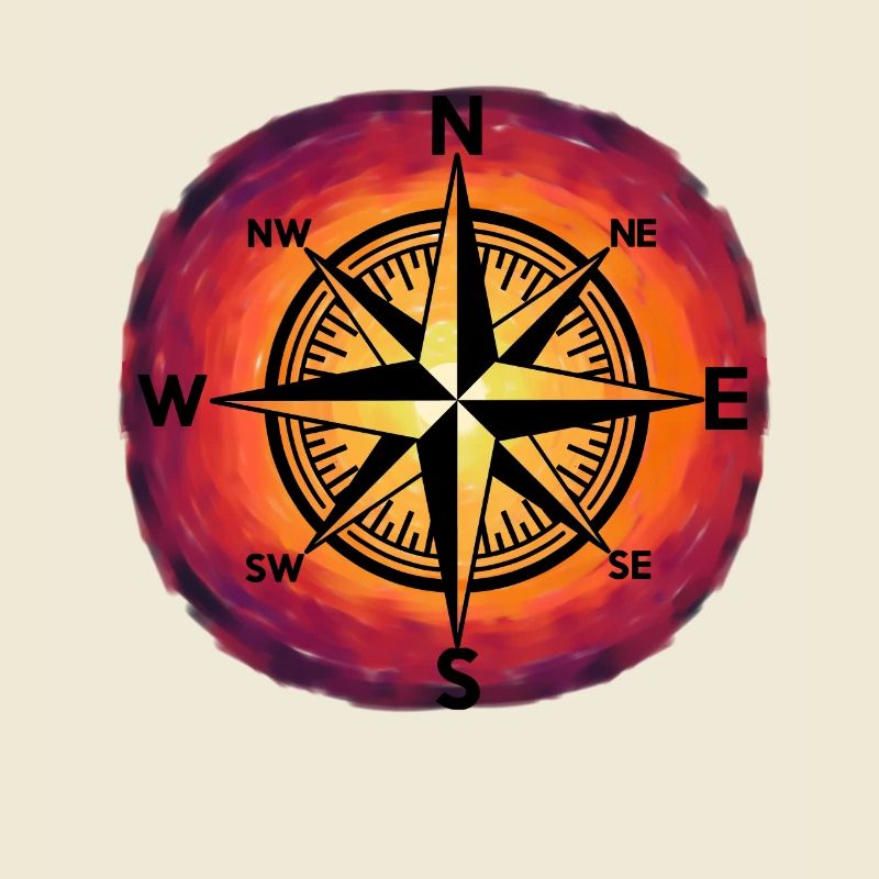 Sunset Windrose Compass Maritim Nautical