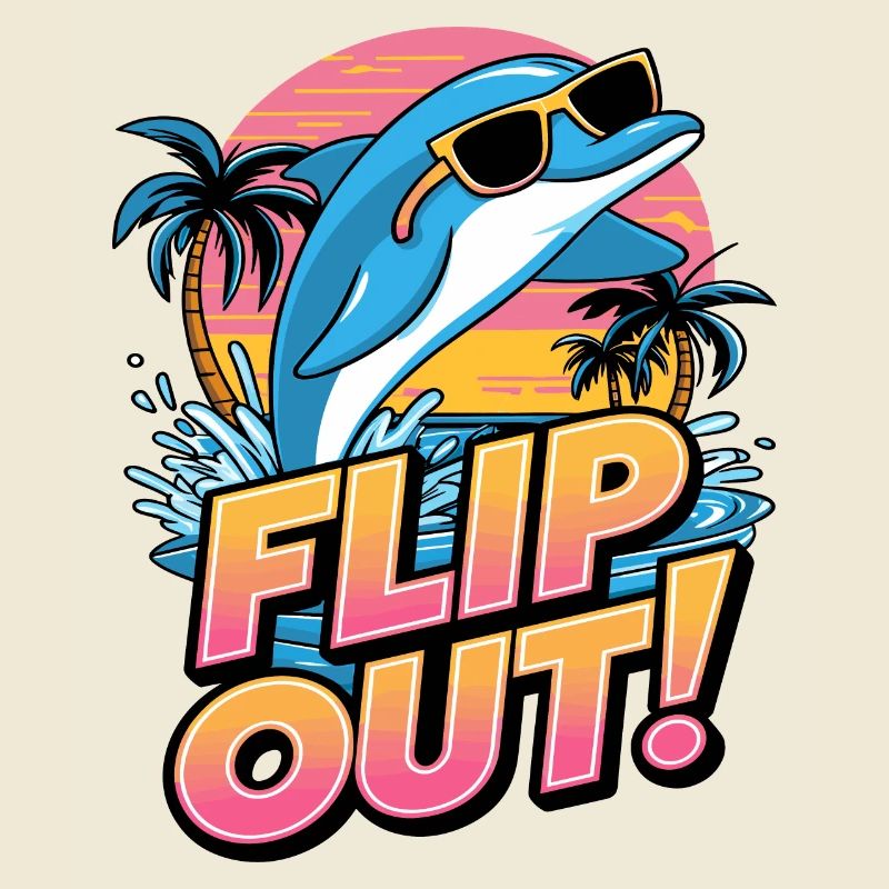 Fun Dolphin Flip Out Design avec lunettes de soleil
