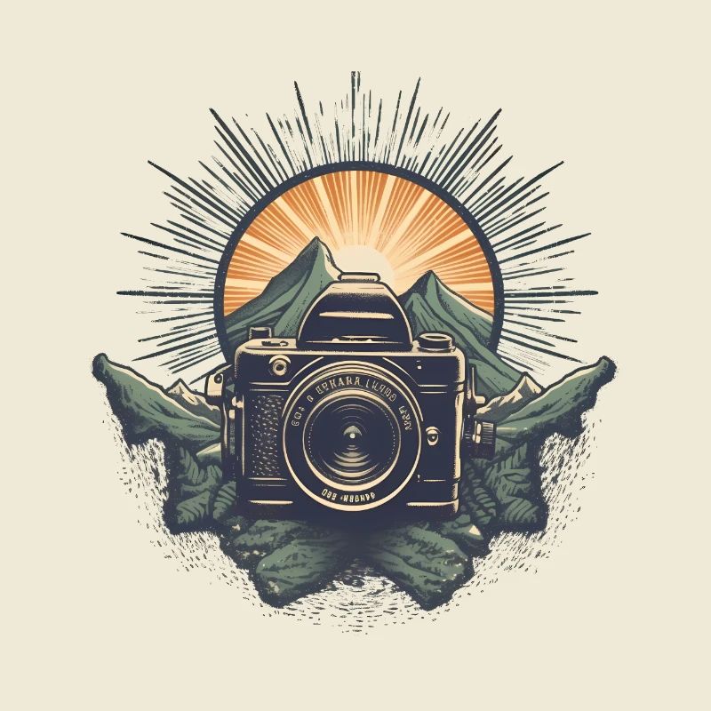 Cool retro camera logo