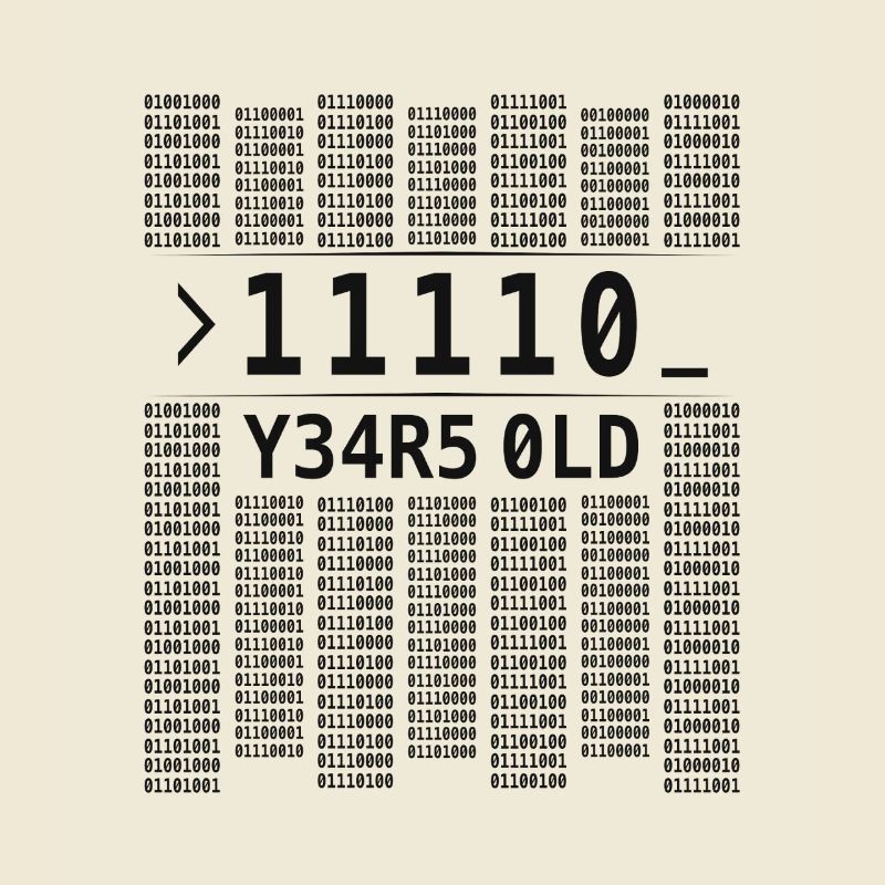 11110 ANS CODE BINAIRE D’ORDINATEUR 30E ANNIVERSAIRE