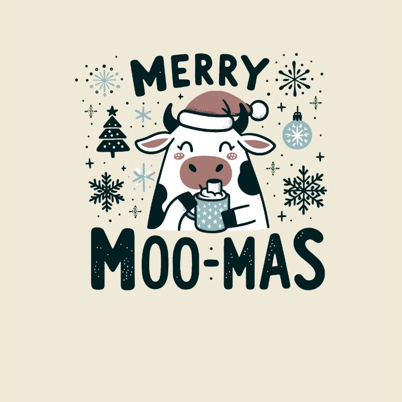 Conception de vache de Noël | Joyeux Moo-Mas