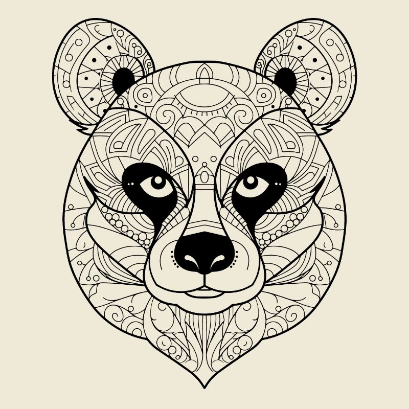 Abstrakte Panda-Essenz: Komplizierte Linienkunst Interpr