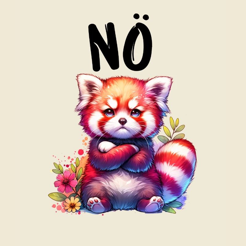 Red Panda Funny Saying Nope Fire Fox