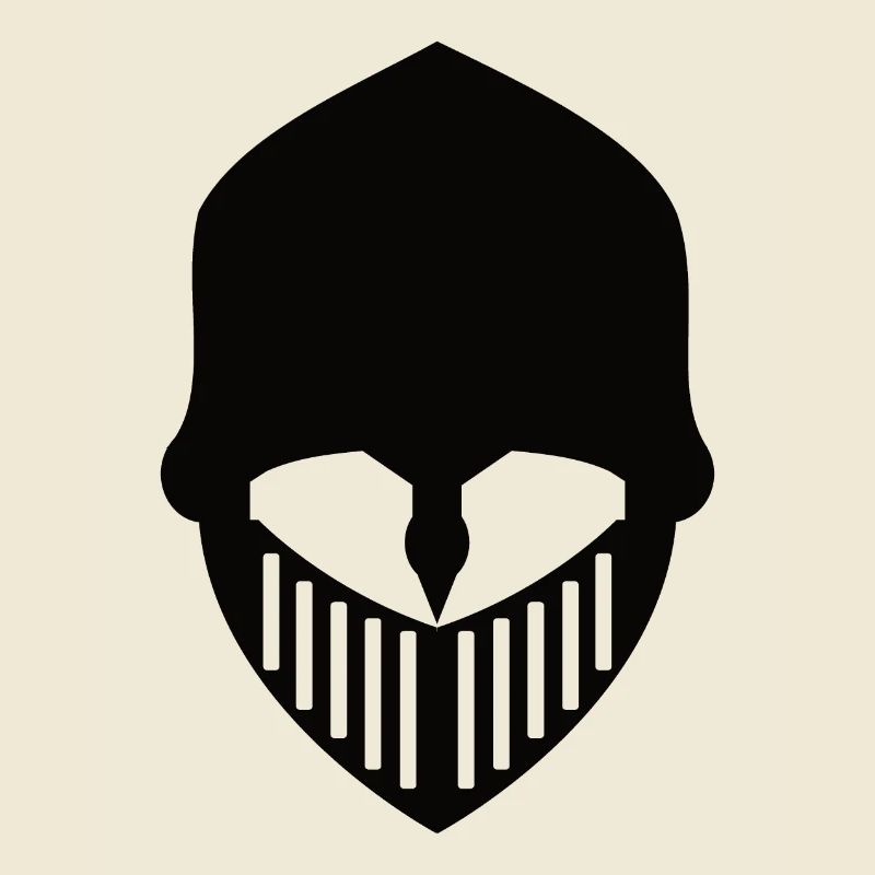 Conception du casque de chevalier - chevalier noir