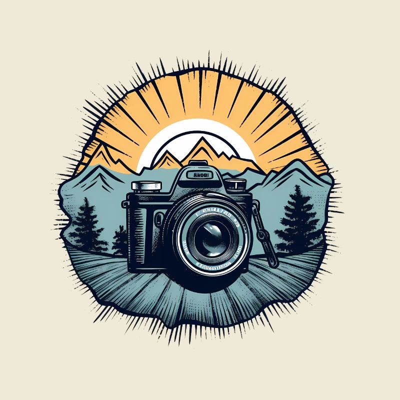 Cool retro camera logo