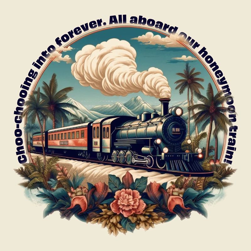 Choo-chooing into forever. Honeymoon train