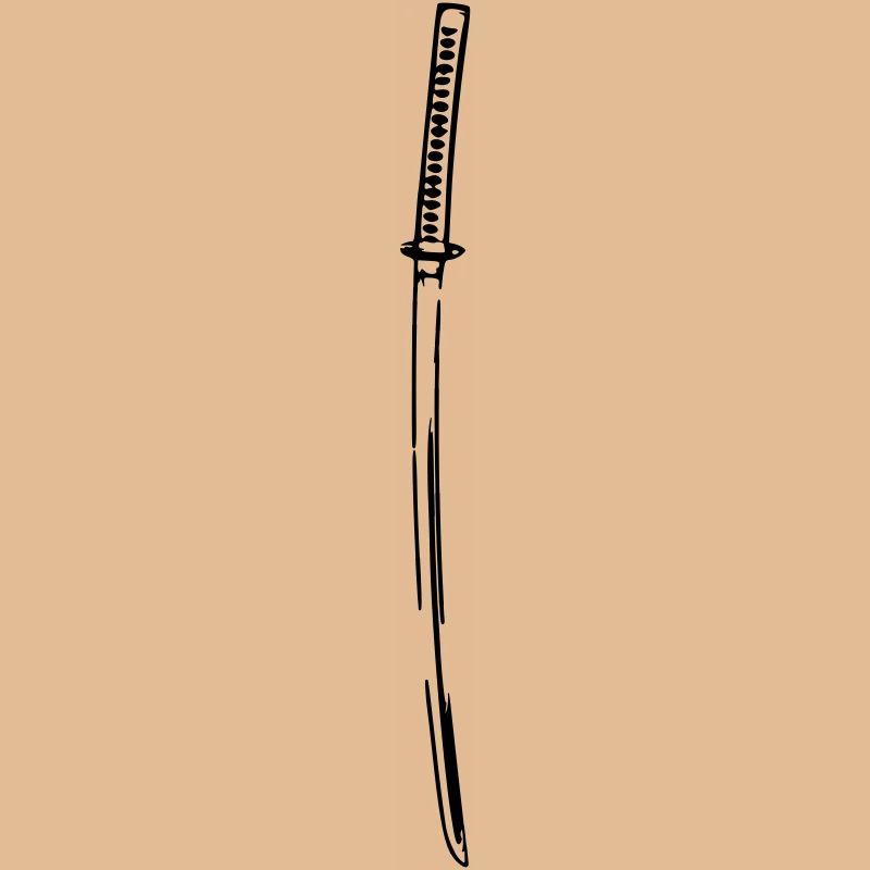 Samurai Japan Katana Ninja Sword retro vector