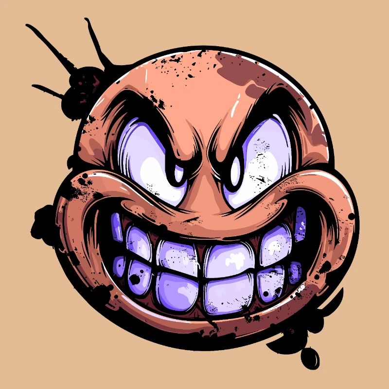 Grim Face with Teeth