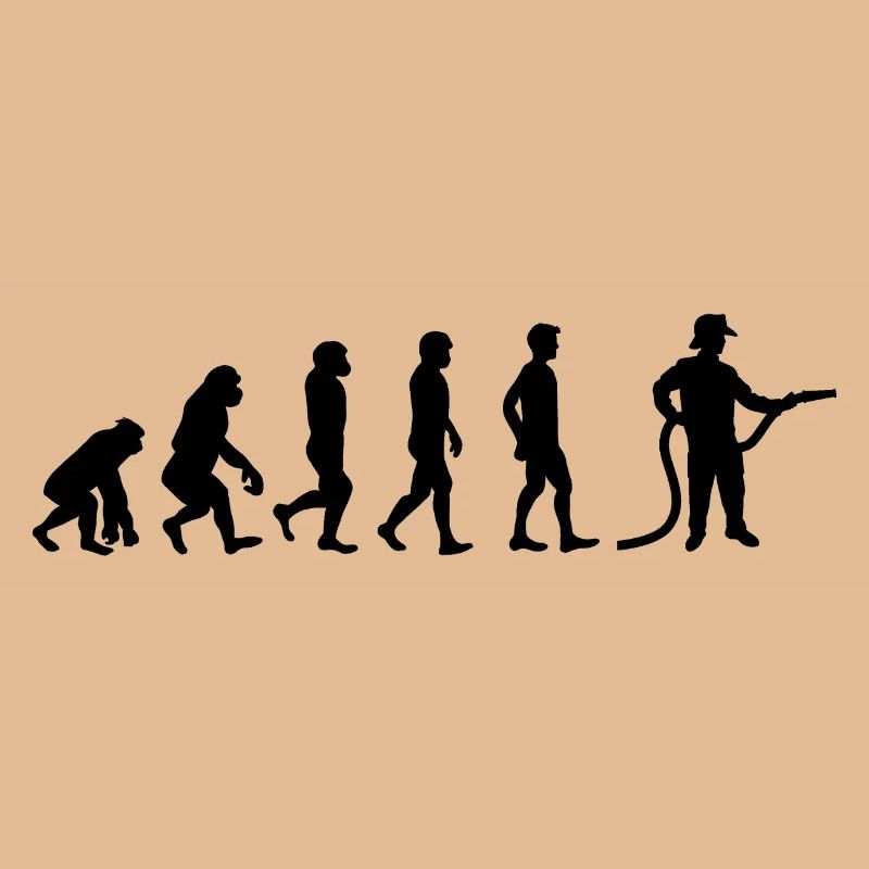 Evolution Feuerwehrmann schwarz
