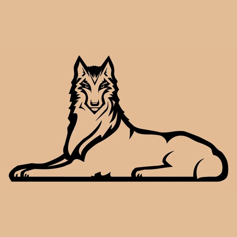 Einsamer tschetschenischer Wolf - eine schwarze Farbe