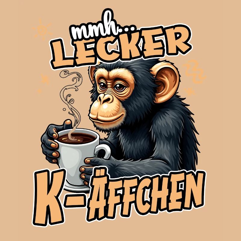 Mmh... Lecker K-Äffchen Lustig Kaffee Affe
