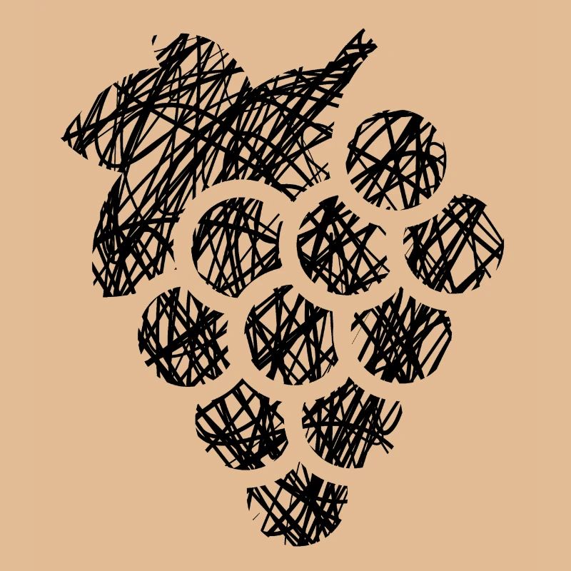Grape Scribble Painted Black Idée cadeau