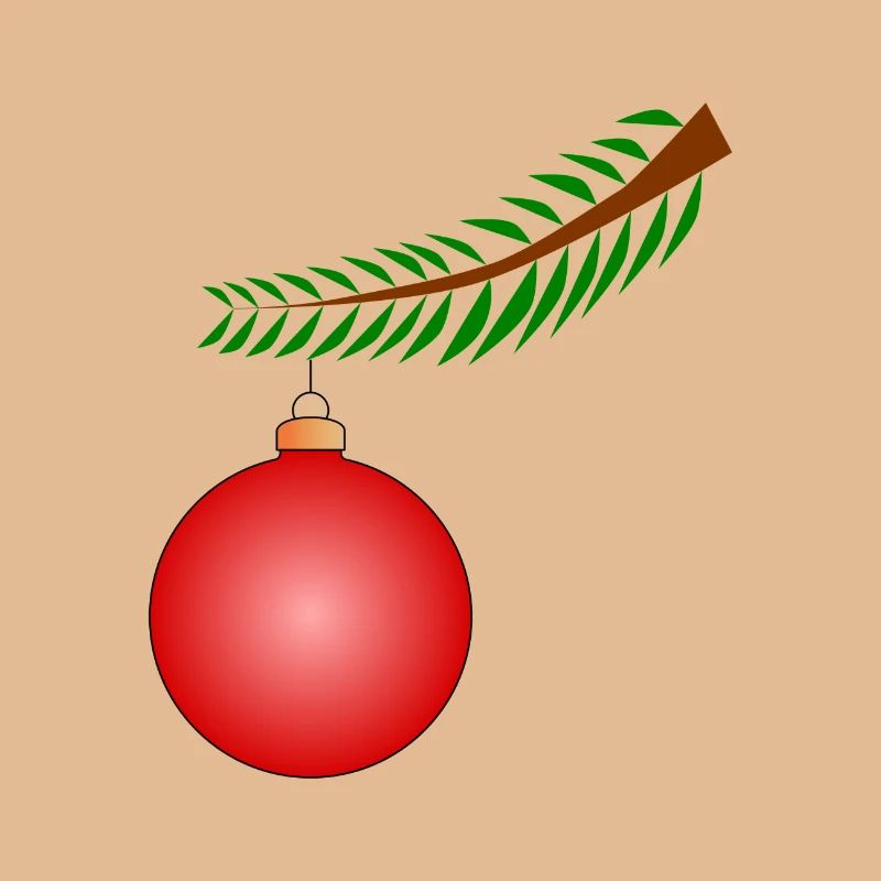 Weihnachtskugel am Ast - Rot