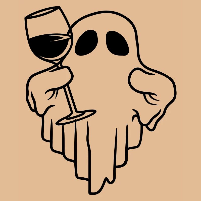 Comic Wein trinkender Geist