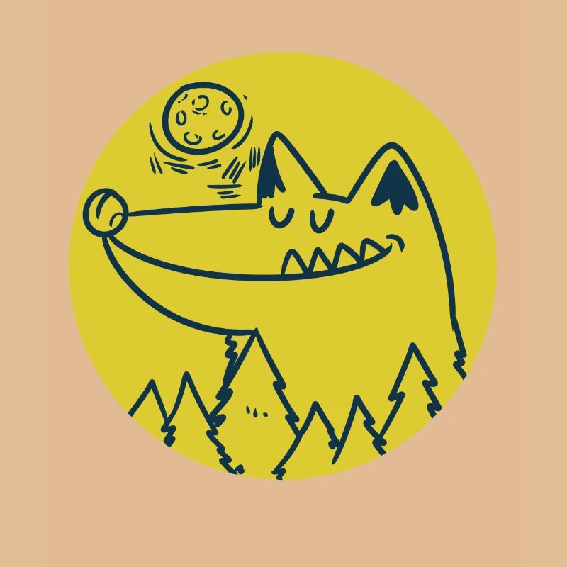 Wolf Cartoon Comic Rudel Beute Geschenk Idee Wild