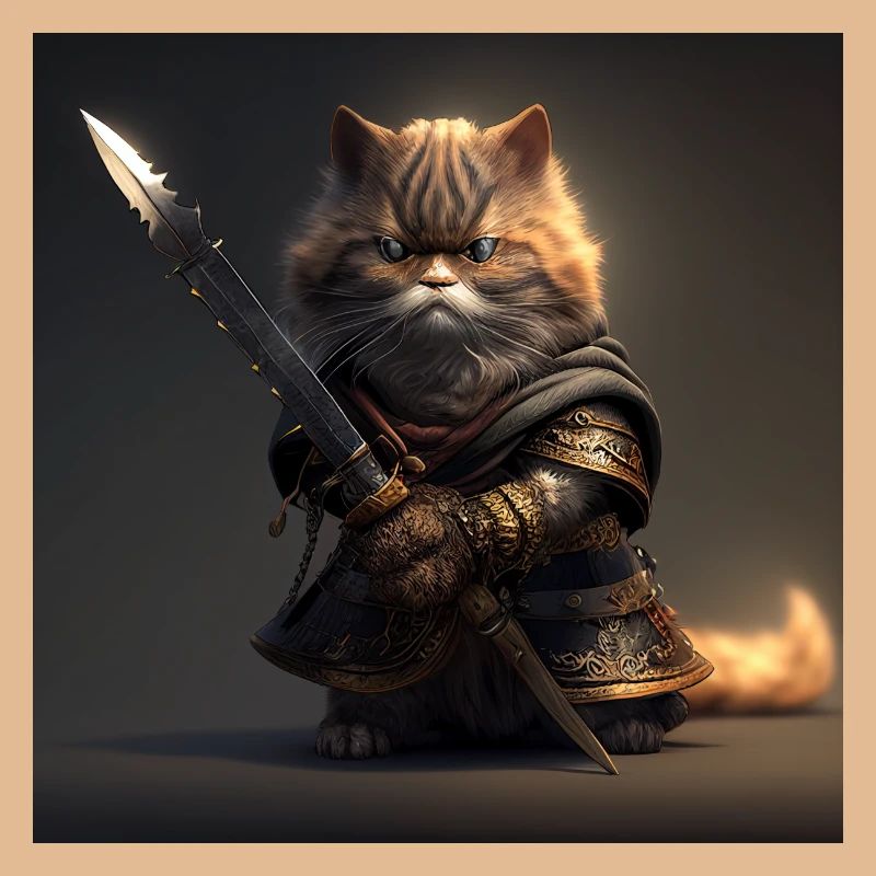 Cat Samurai with Sword