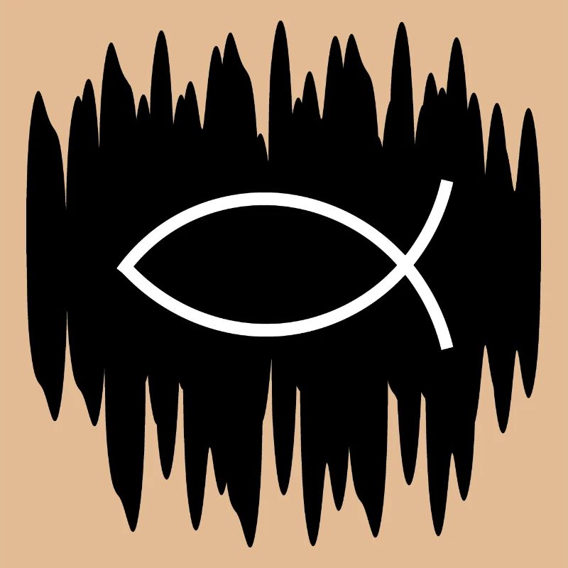 Jesus Fish White Black Ichthys Fish Fish