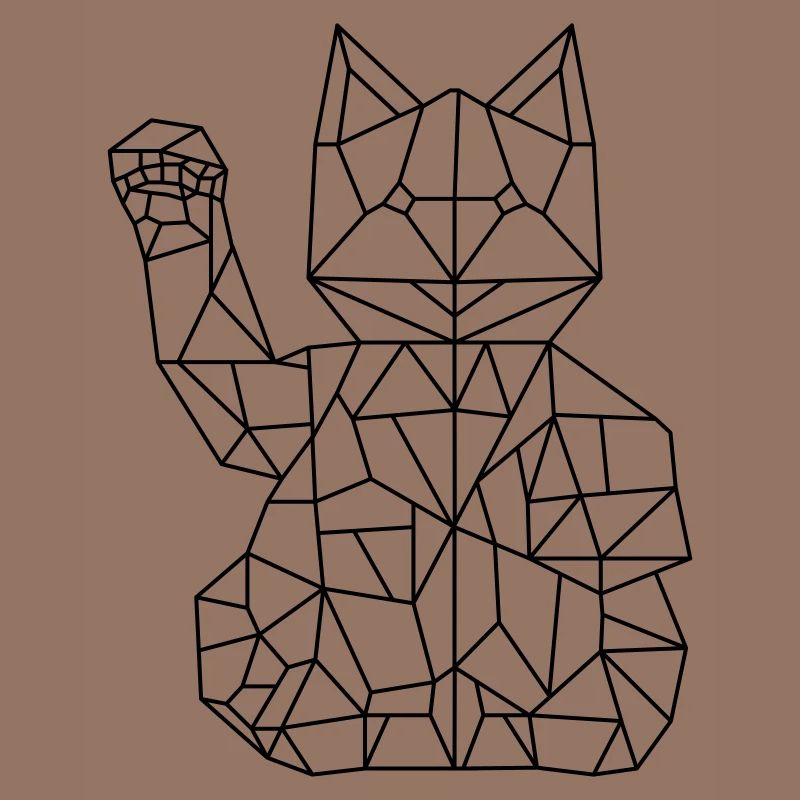 Fortune Cat Maneki-neko Polygon