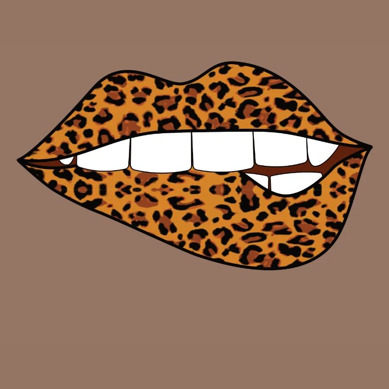 orange-brown leopard lips