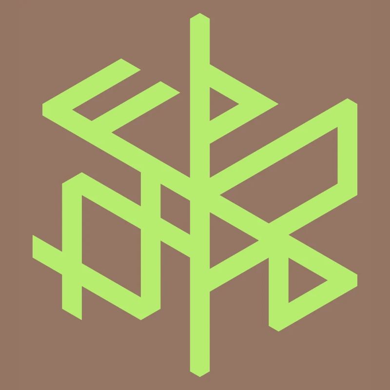 Thuringian "Þuringa" hexa binding rune, right / cw, QRF0 ©