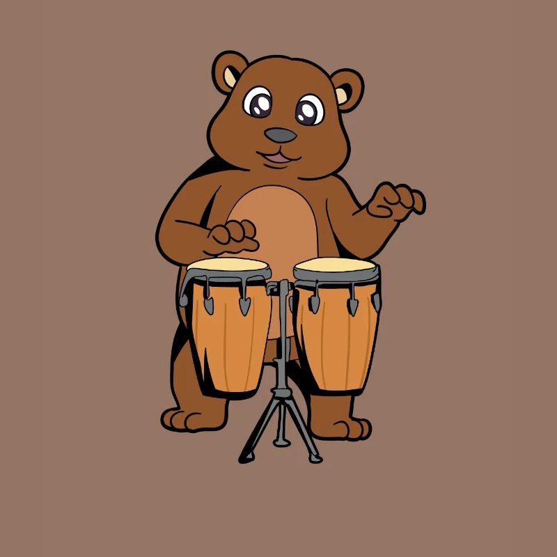 Comic Bear joue des percussions