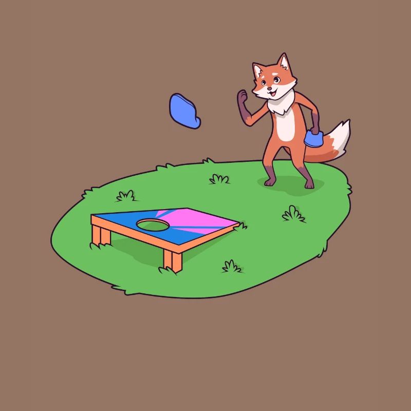 Fox plays cornhole