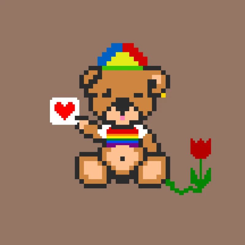 Pixel-Bären-Stolz
