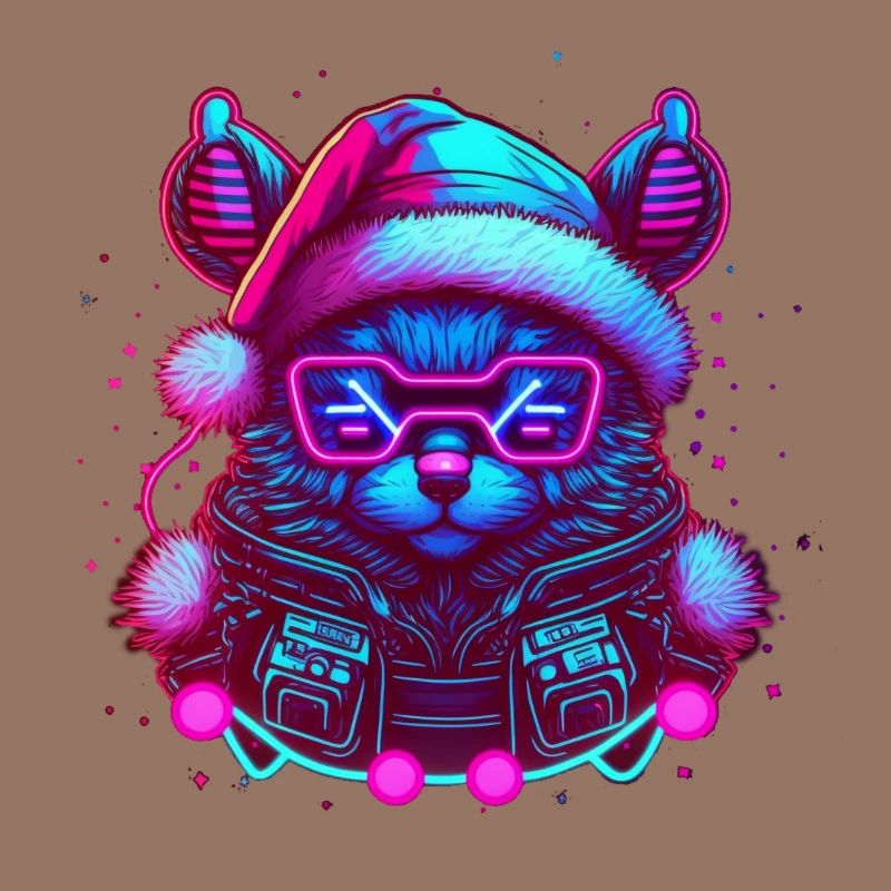 Noël Synthwave Kitty