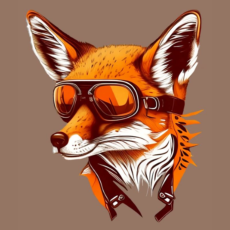 Fuchs mit Fliegerbrille