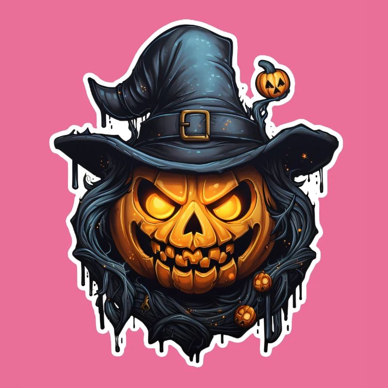 Halloween Evil Pumpkin with Hat