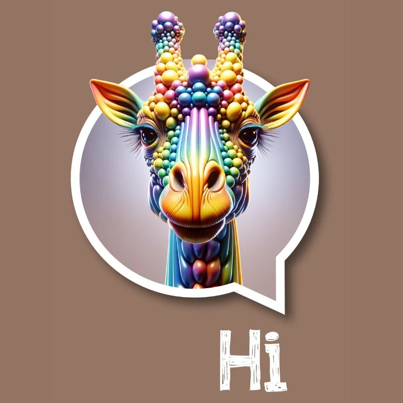 Giraffe diversity CSD rainbow 3D saying balloon