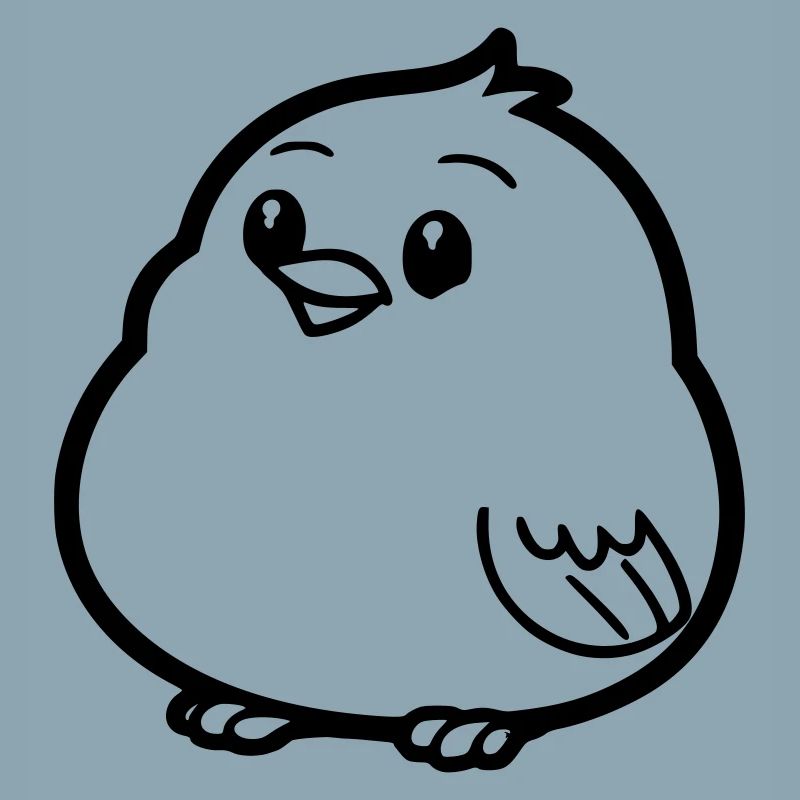 Chubby bird as vector illustration