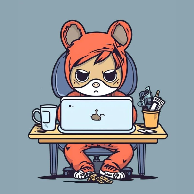 Grumpy Coder in Hoodie