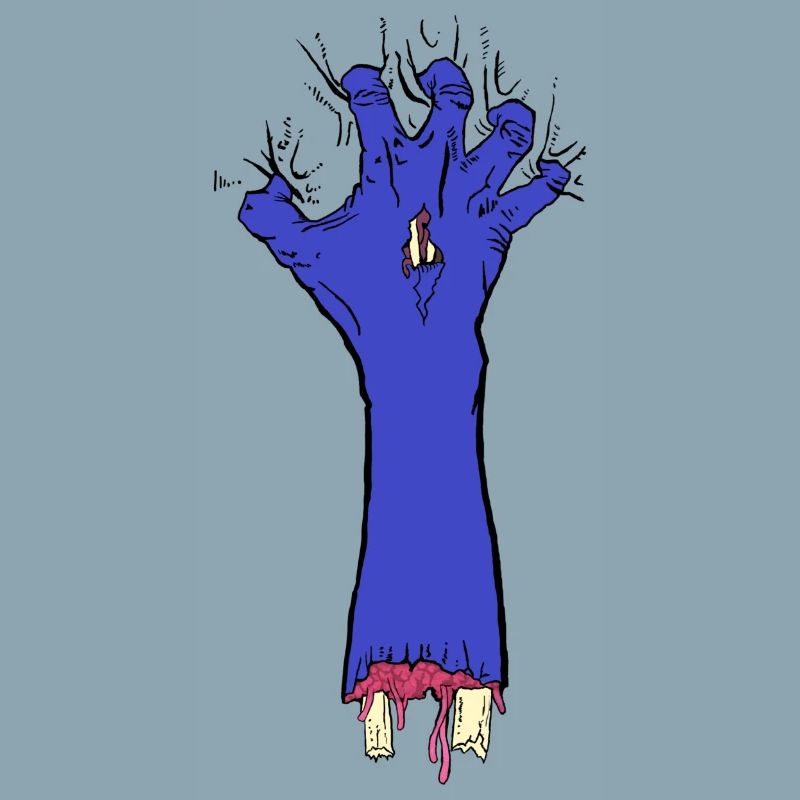 Zombie Greifer blau