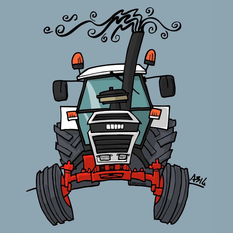 0421 Red white Traktor