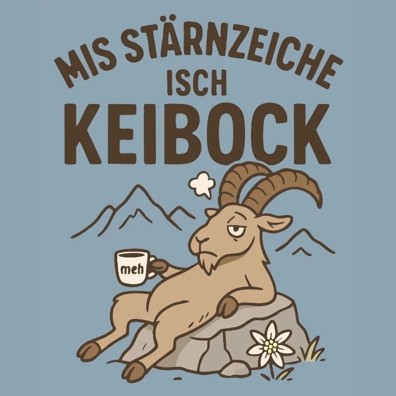 Kein Bock Lustiger Schweizer Spruch mit Steinbock
