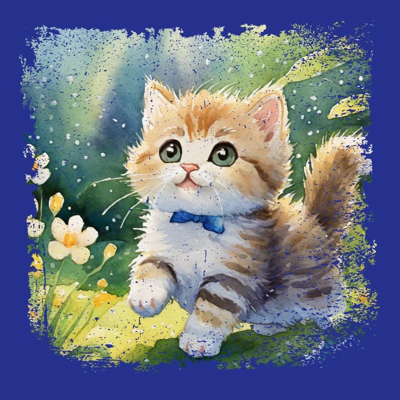 Mignon bébé chat jouant joyeusement dans le jardin