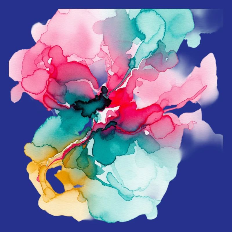 Abstrakte Aquarell-Blüte: Lebendige Farbexplosion