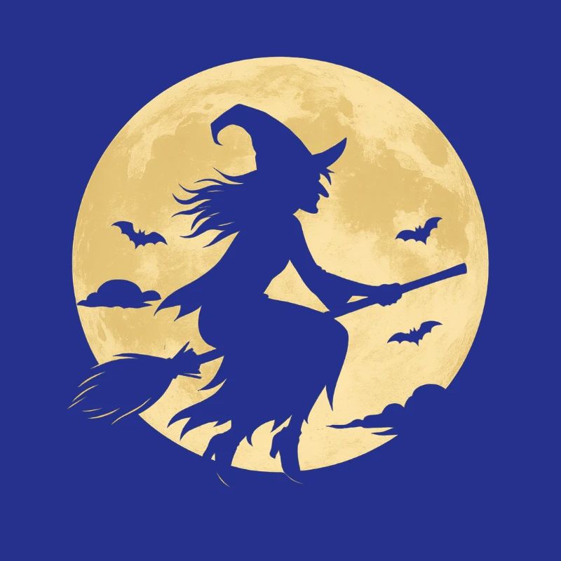 Moonlight Witch on Broom